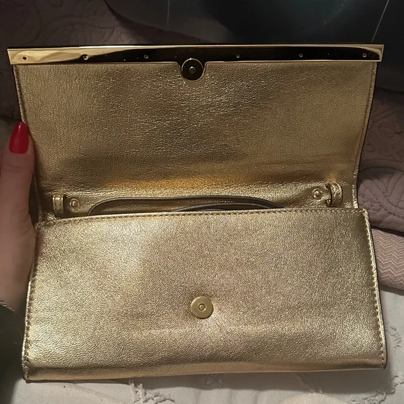 Michael Kors Metallic Gold Clutch - Picture 4 of 9